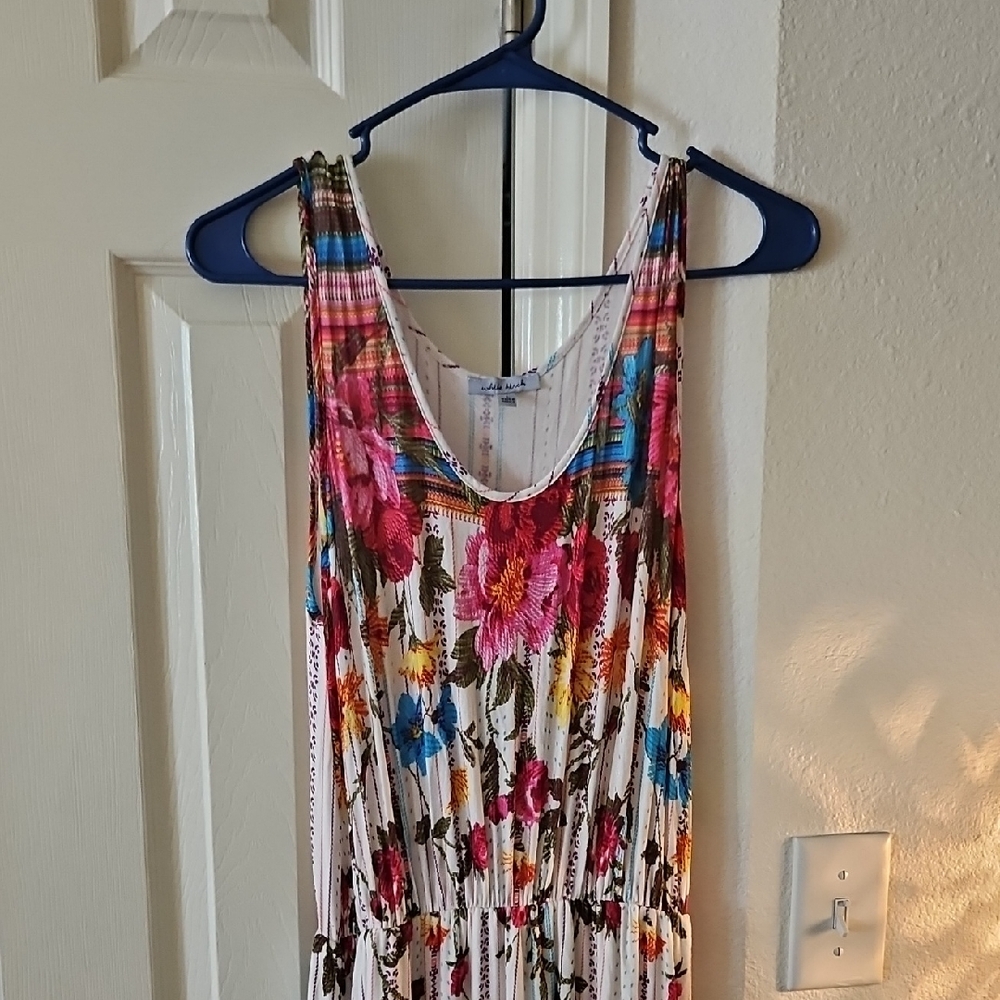 White Birch Colorful Floral Maxi Dress